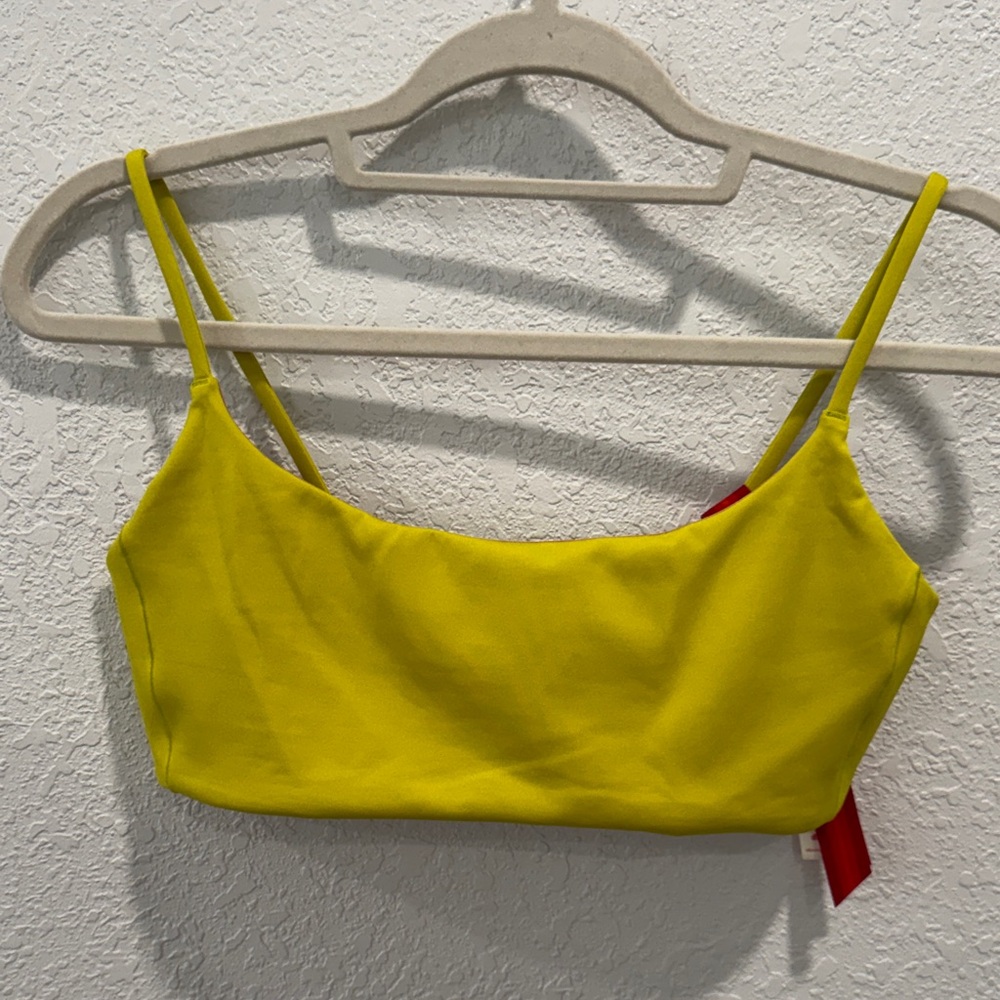 Left On Friday Yellow Spaghetti Strap Crop Camisole